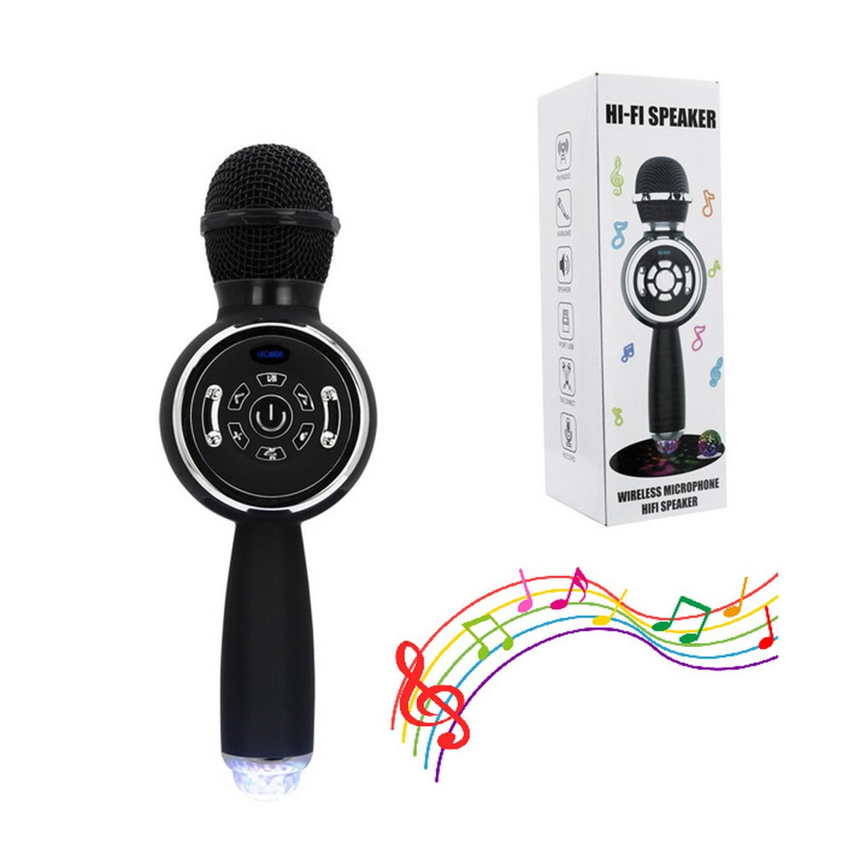 MICROFONO KARAOKE BLUETOOTH C/LUZ DISCO