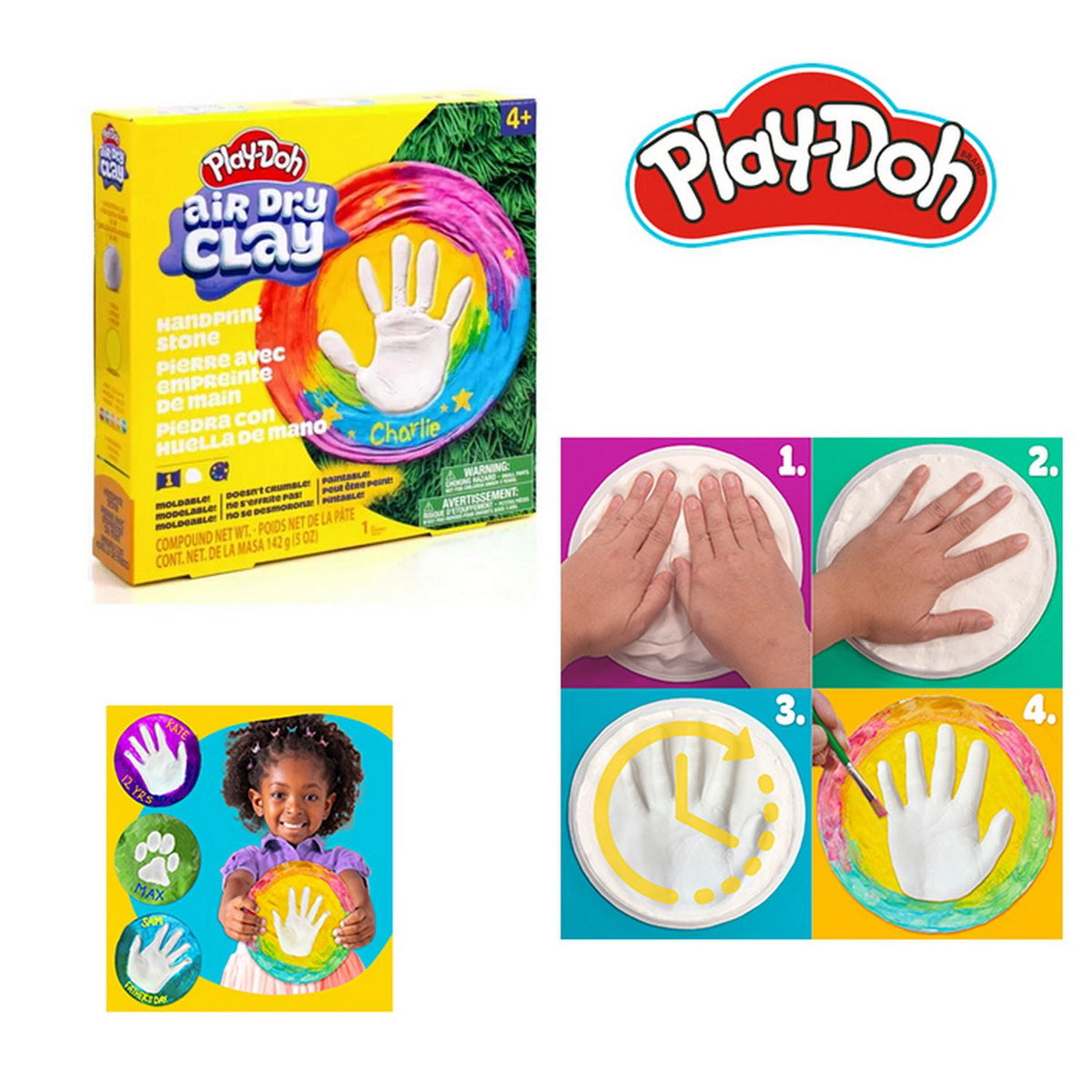 PLAY-DOH ARCILLA AIR DRY CLAY PIEDRA CON HUELLA
