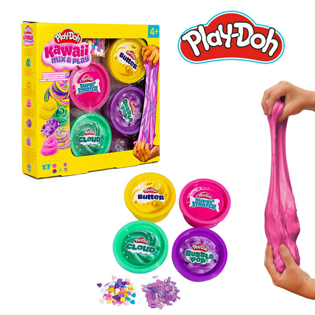 PLAY-DOH SLIME KAWAII MIX 4 POTES Y ACCES.