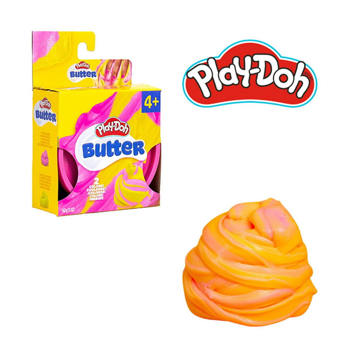 PLAY-DOH SLIME BUTTER MOLDEABLE 2 COLORES ROSA/AMARILLO NARANJO