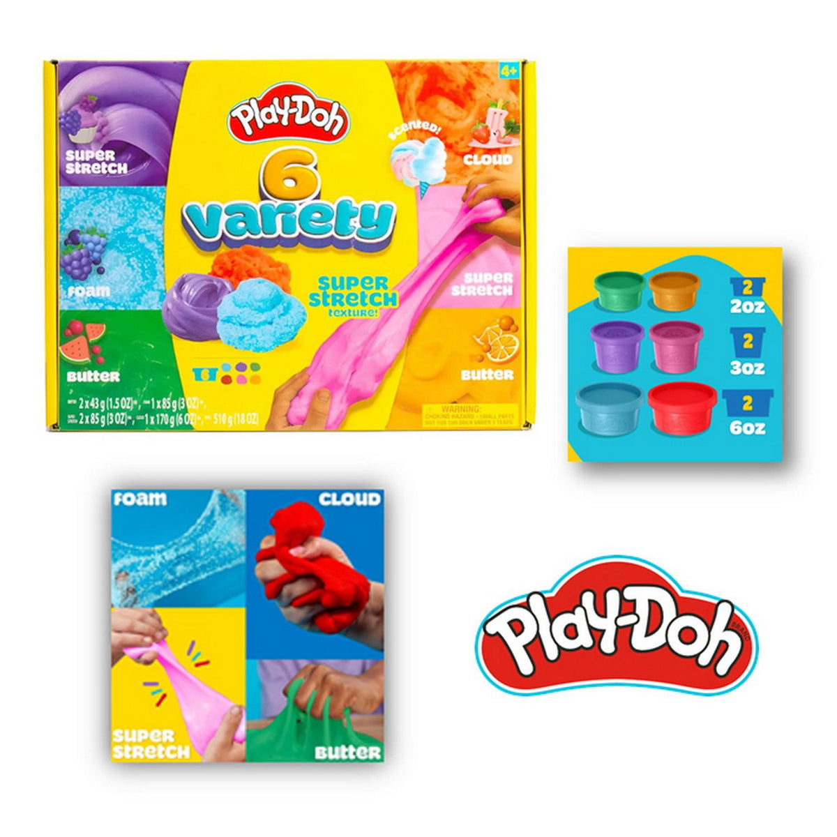 PLAY-DOH SLIME 6 POTES DIFERENTES TEXTURAS