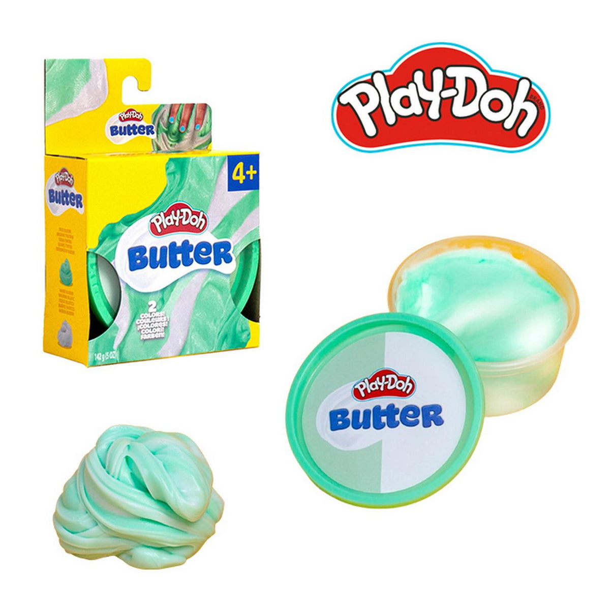 PLAY-DOH SLIME BUTTER MOLDEABLE 2 COLORES VERDE CLARO/BLANCO